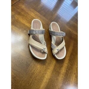 Baretraps Women's Deserae Slide Sandals Leopard Trim Size 10 M US